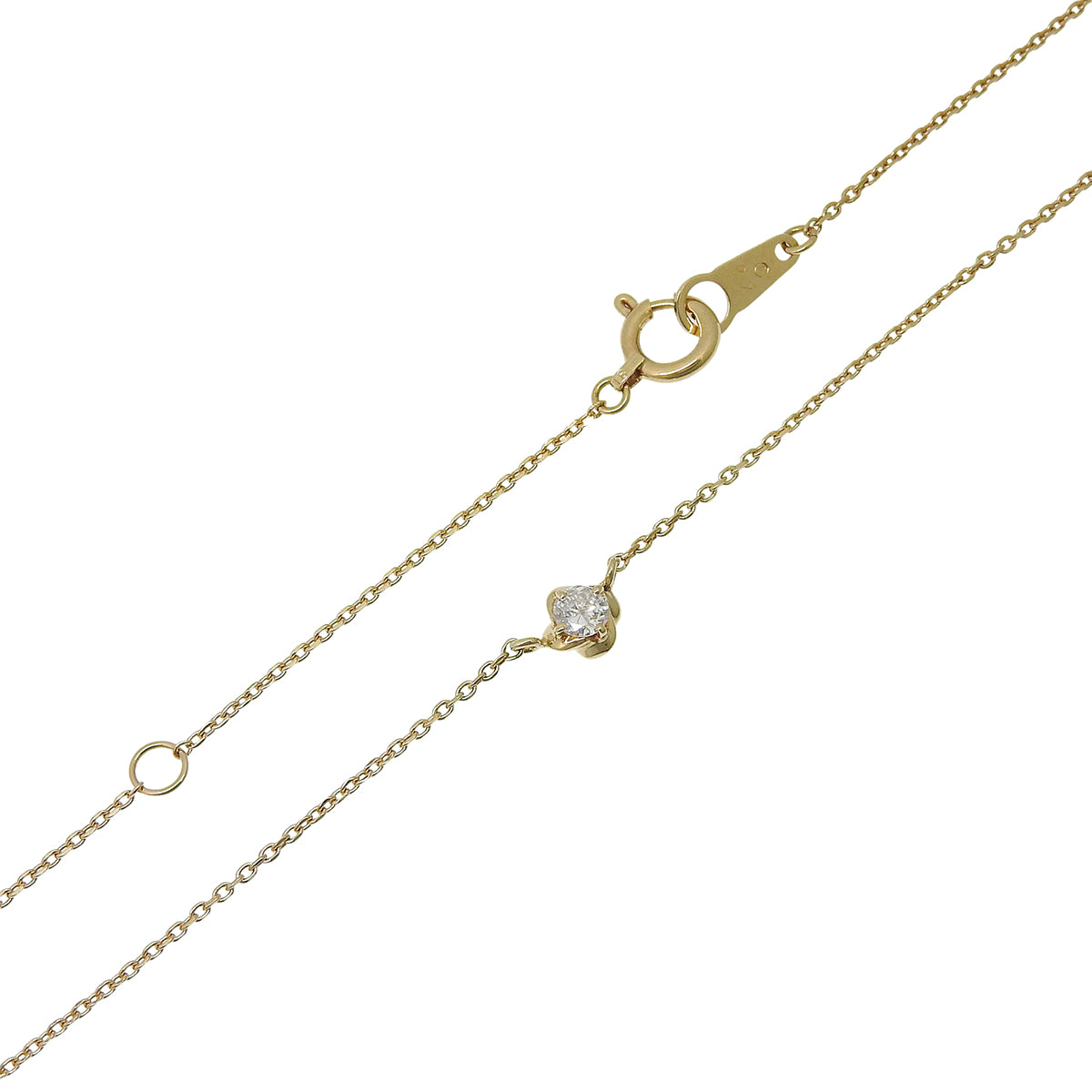 1PD Diamond Necklace D0.10 Yellow Gold K18YG 1.8g