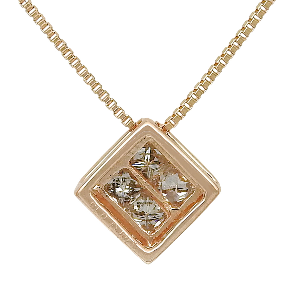 Diamond Necklace D0.15 K18PG 1.8g