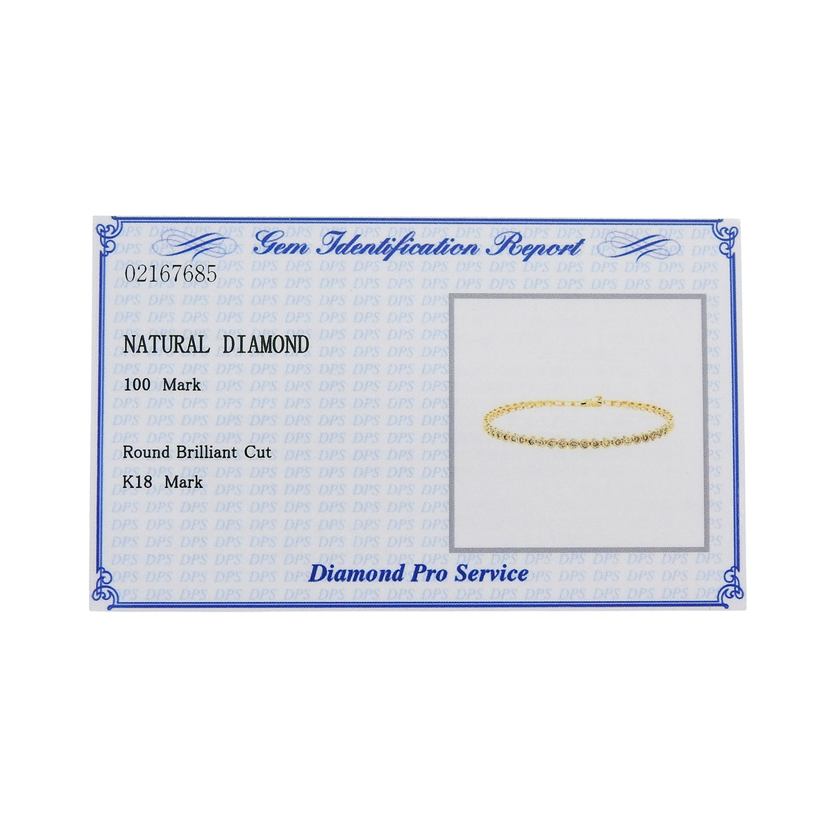 Tennis Diamond Bracelet D1.00 Yellow Gold K18YG 6.1g