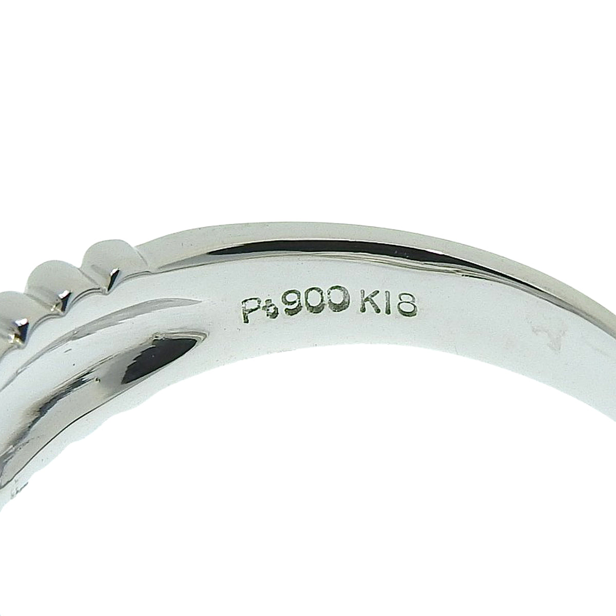 钻石戒指 D0.52 铂金 Pt900 白金 K18WG 16(56)号 6.7g