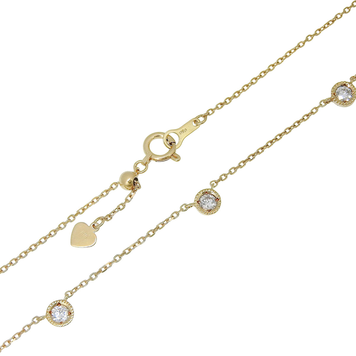 Diamond Necklace D0.50 Yellow Gold K18YG 3.1g