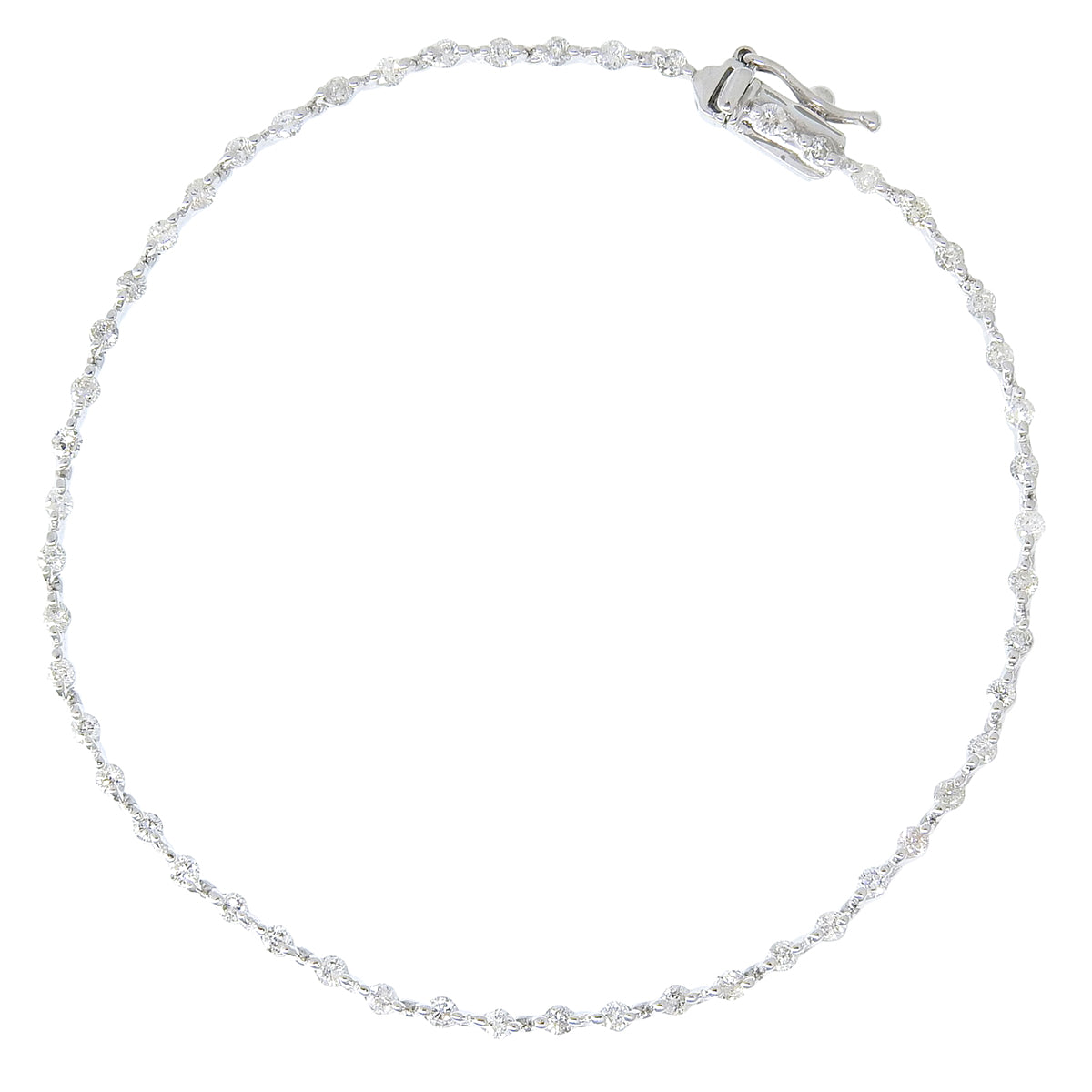 D1.10 ダイヤモンドテニスブレスレット ホワイトゴールド K18WG 5.3g レディース 40802179658【中古】【アラモード】