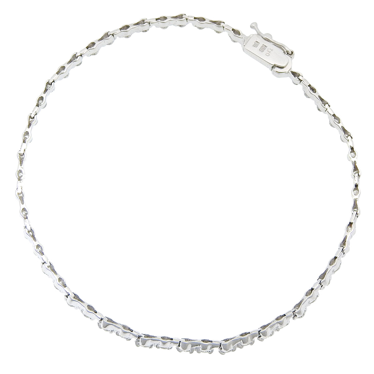 D1.10 ダイヤモンドテニスブレスレット ホワイトゴールド K18WG 5.3g レディース 40802179658【中古】【アラモード】