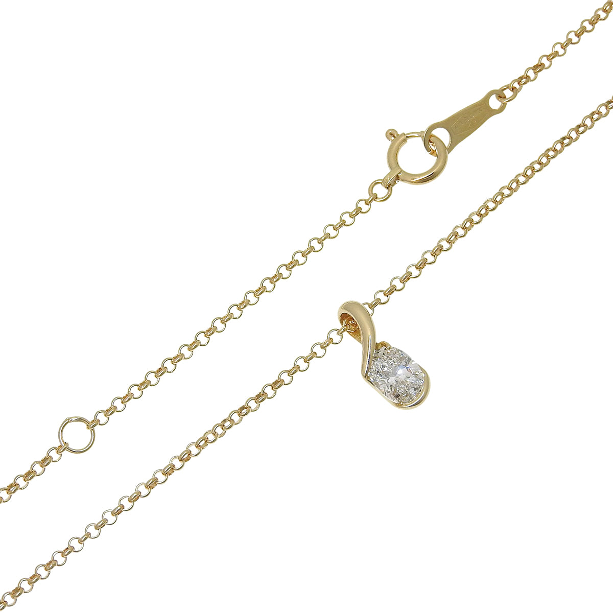 1PD Necklace Diamond D0.56 Yellow Gold K18YG 3.5g