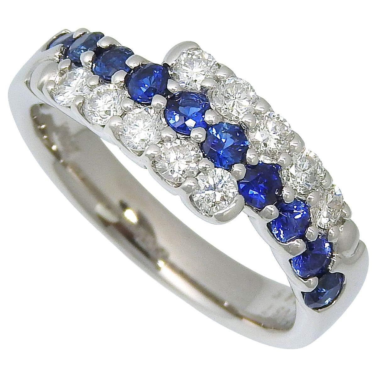 サファイアダイヤモンドリング S0.57/D0.45 プラチナ Pt900 12.5(52.5)号 6.8g