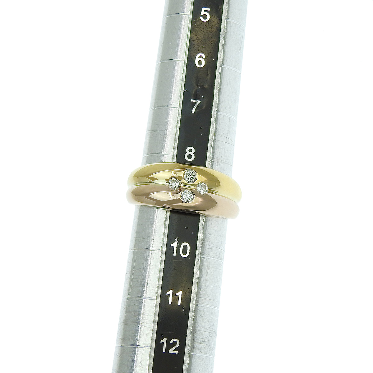 钻石戒指 D0.13 黄金 K18YG 玫瑰金 K18PG 9号(49) 5.9g