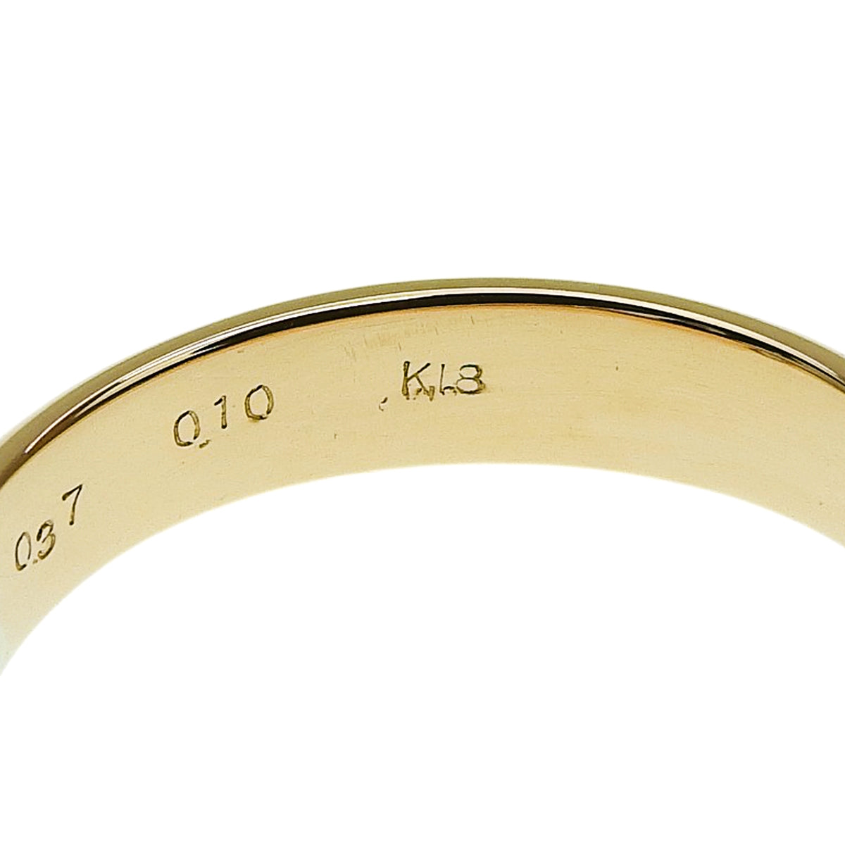 钻石戒指 D0.37/0.10 黄金 K18YG 12(52)号 4.5g