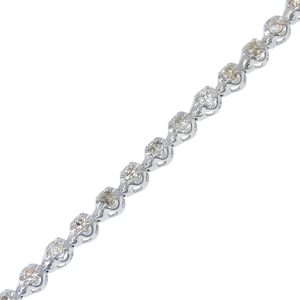 ダイヤモンド ブレスレット D1.00 ホワイトゴールド K18WG 5.2g