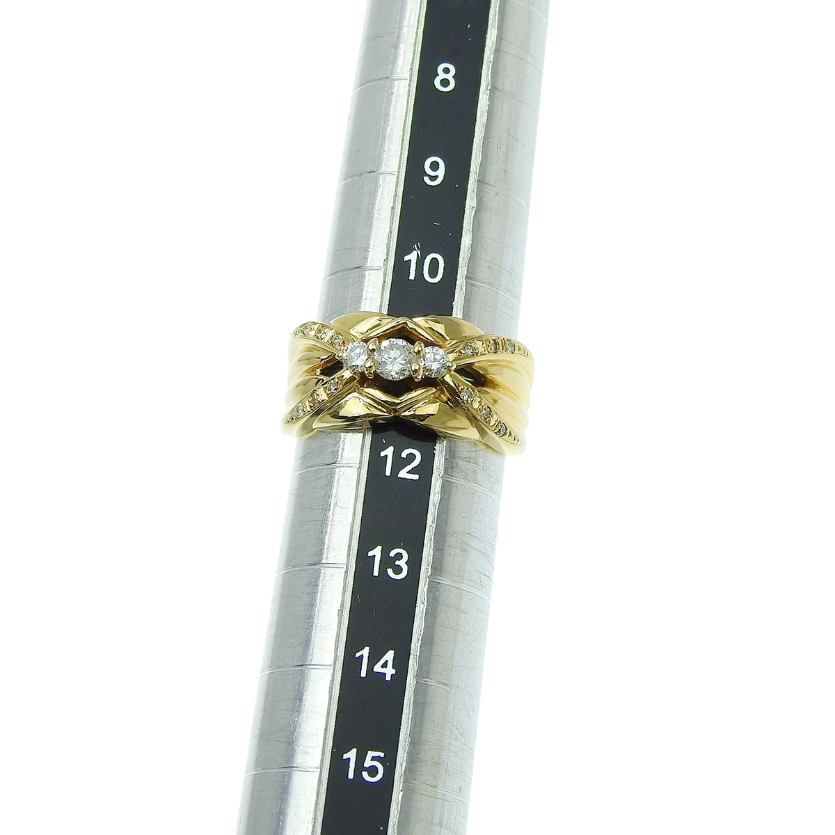 钻石戒指 D0.30 黄金 K18YG 11(51)号 6.8g