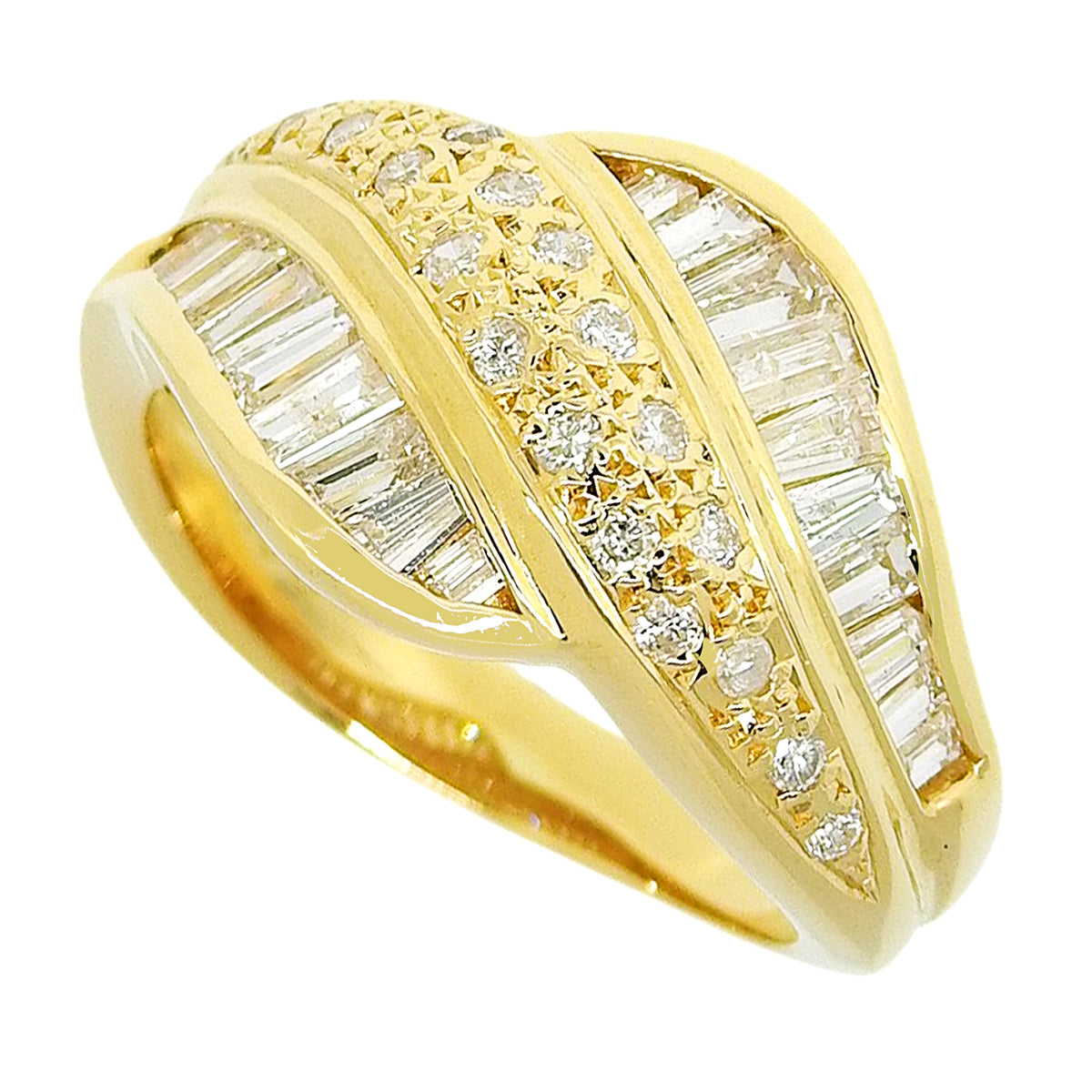 Diamond ring D1.00 Yellow gold K18YG Size 10 (US) / 50 (EU) 5.2g