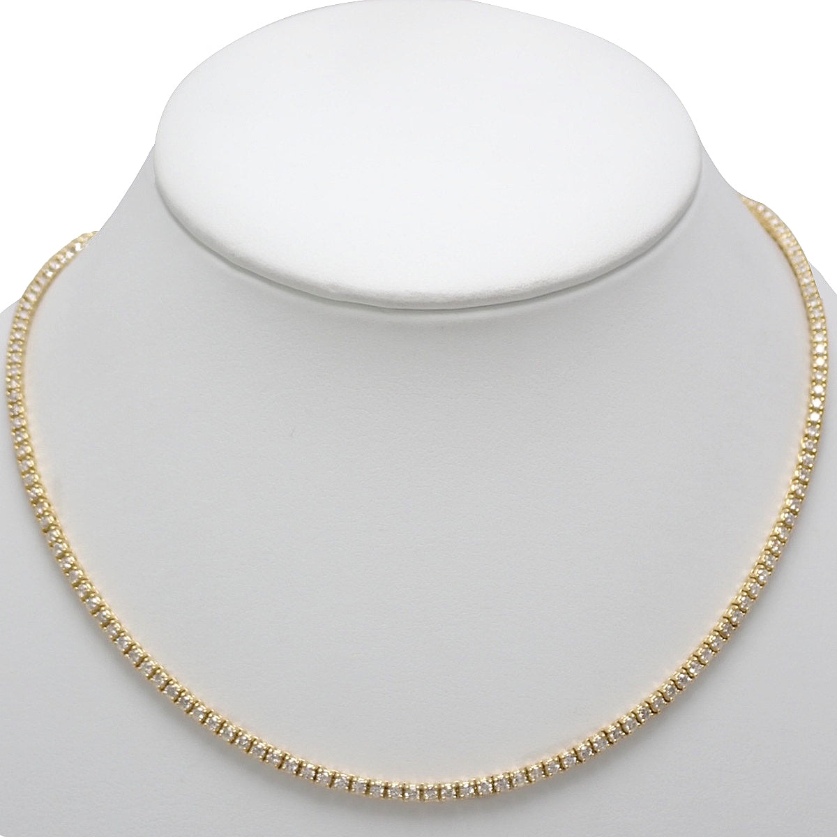 Tennis Diamond Necklace D5.00 Yellow Gold K18YG 23.4g