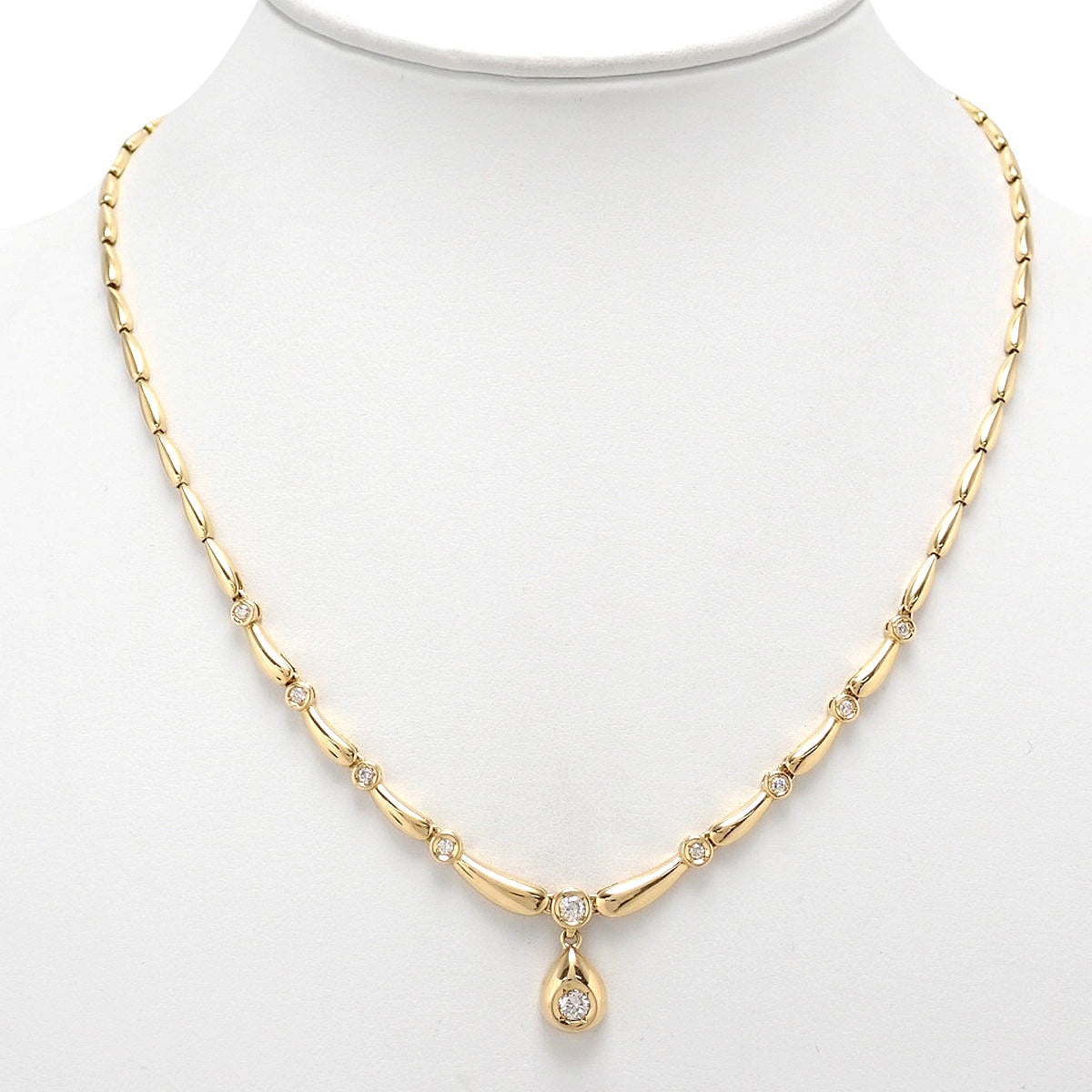 Diamond necklace D0.52 Yellow gold K18YG 19.4g 10PD