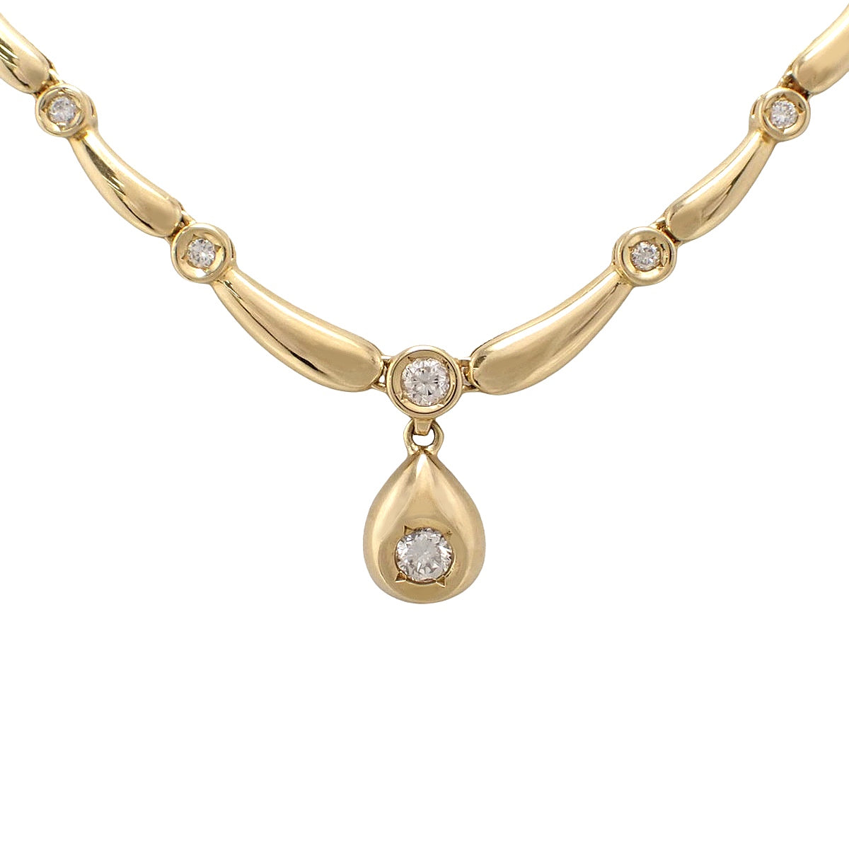 Diamond necklace D0.52 Yellow gold K18YG 19.4g 10PD