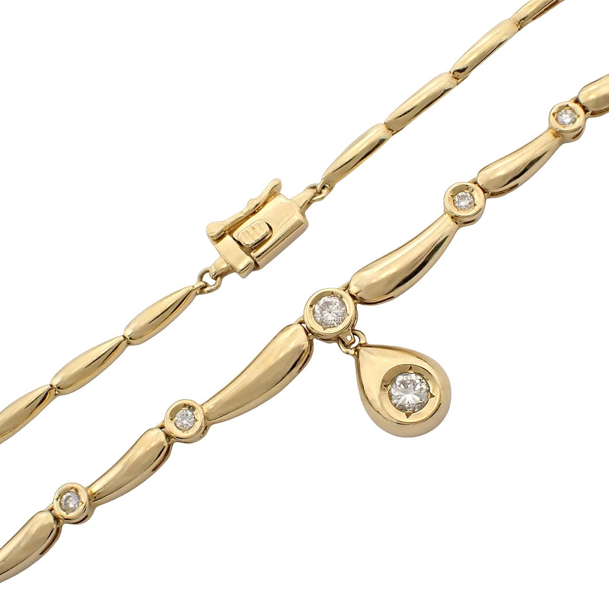 Diamond Necklace D0.52 Yellow Gold K18YG 19.4g 10PD