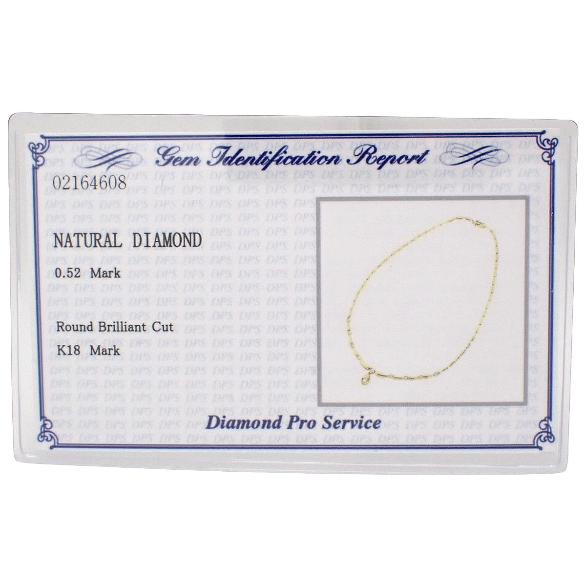 Diamond Necklace D0.52 Yellow Gold K18YG 19.4g 10PD