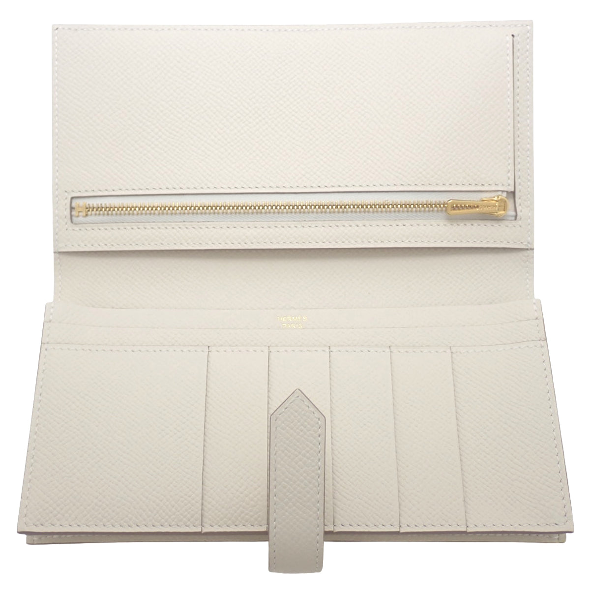 Bearn soufflet, Epsom leather, cream, gold hardware, W stamp