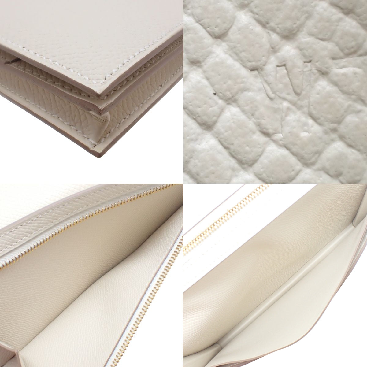 Bearn soufflet, Epsom leather, cream, gold hardware, W stamp