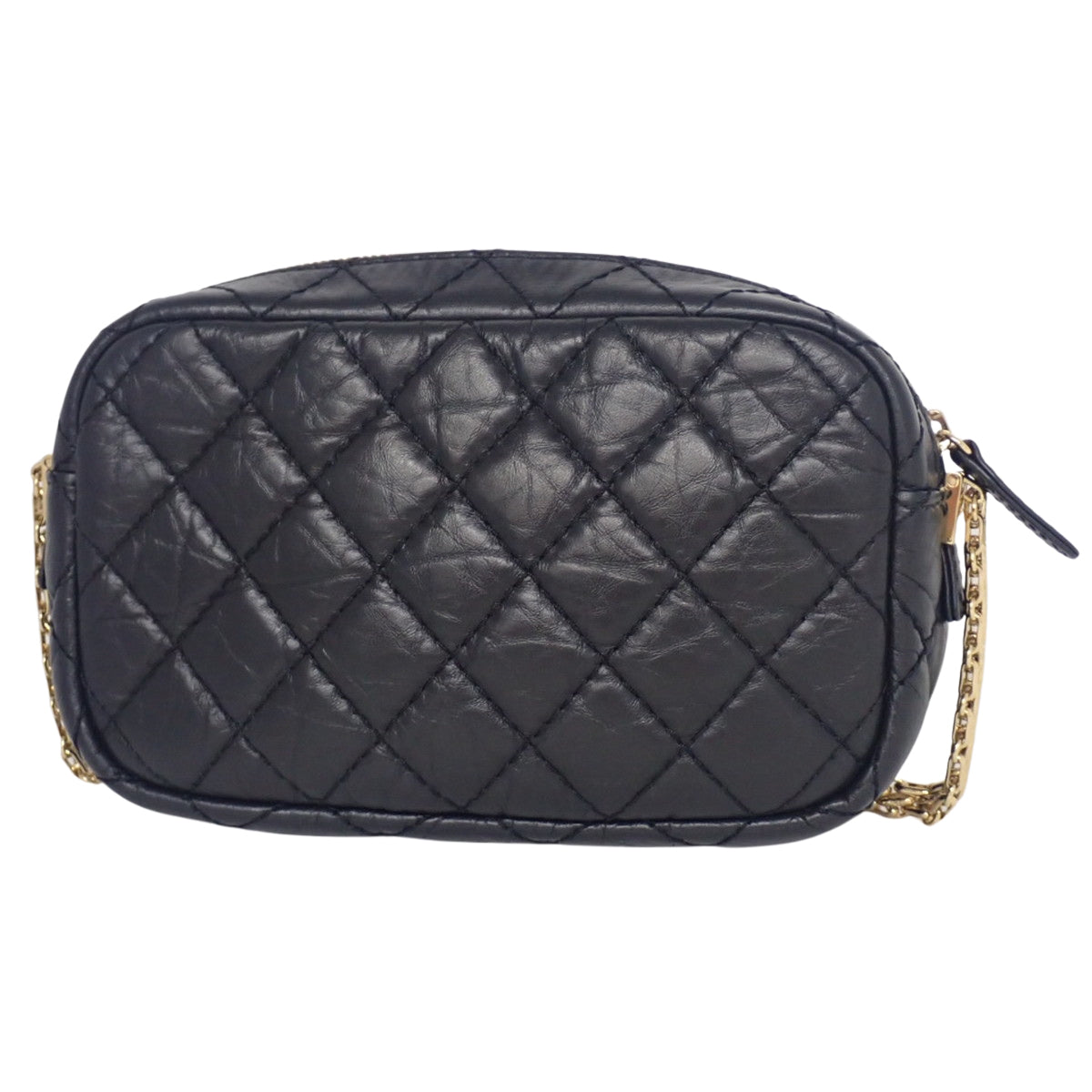 2.55 Matelasse Camera Bag in Black Calfskin