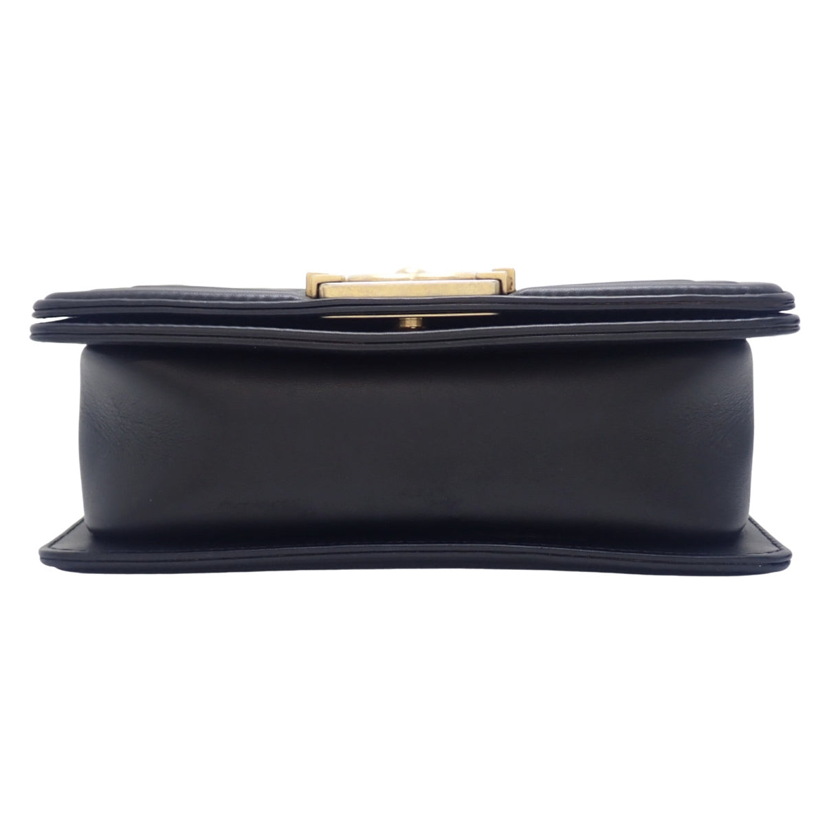 Boy Chanel Coco Mark Chain Shoulder Bag in Black Lambskin