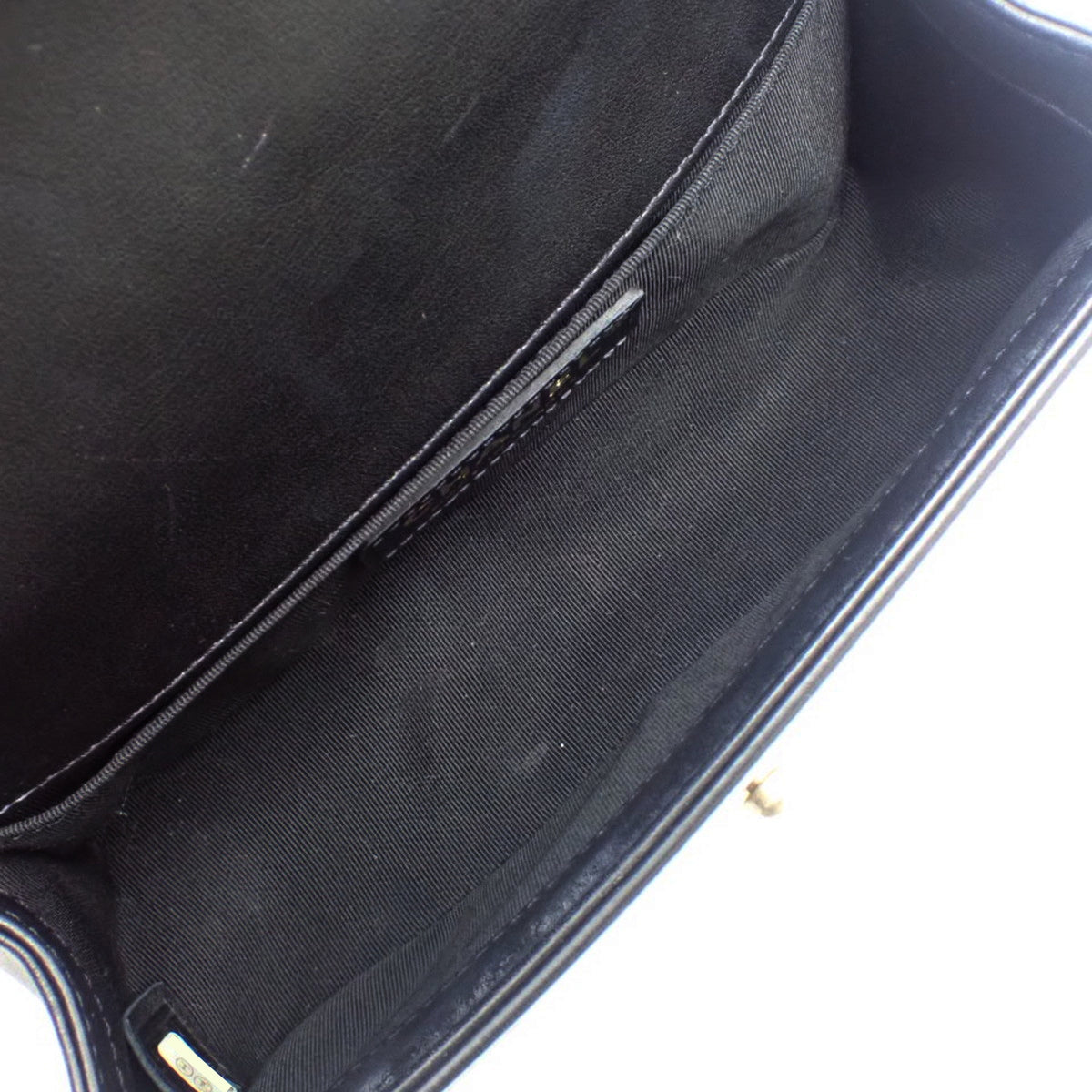 Boy Chanel Coco Mark Chain Shoulder Bag in Black Lambskin