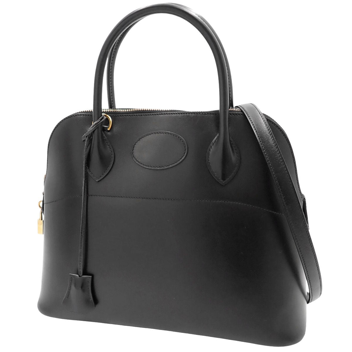 ボリード31 ボックスカーフ ブラック ゴールド金具 □F刻印