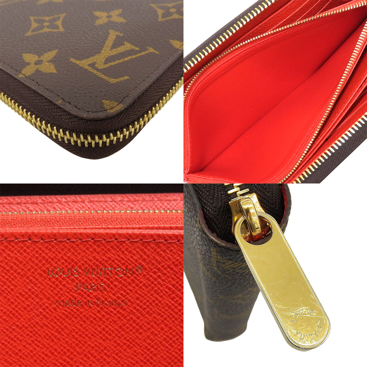 Monogram Zippy Wallet, Monogram Canvas, Coquelicot (M41896)