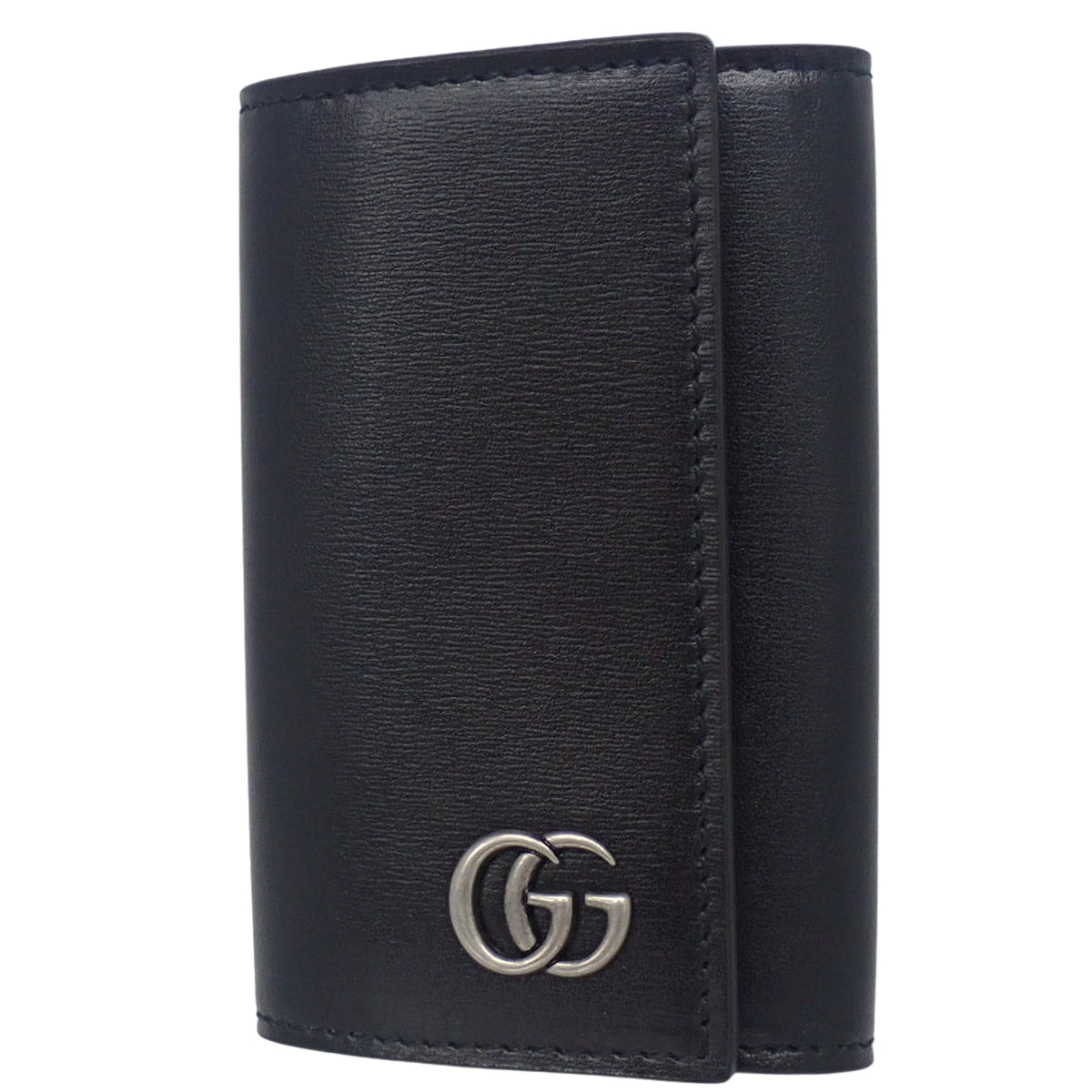 GG Marmont 6-ring key case, leather, black, 435305