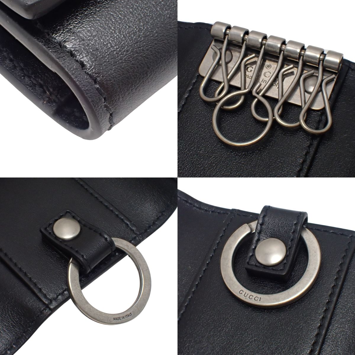 GG Marmont 6 Hook Key Case Leather Black 435305