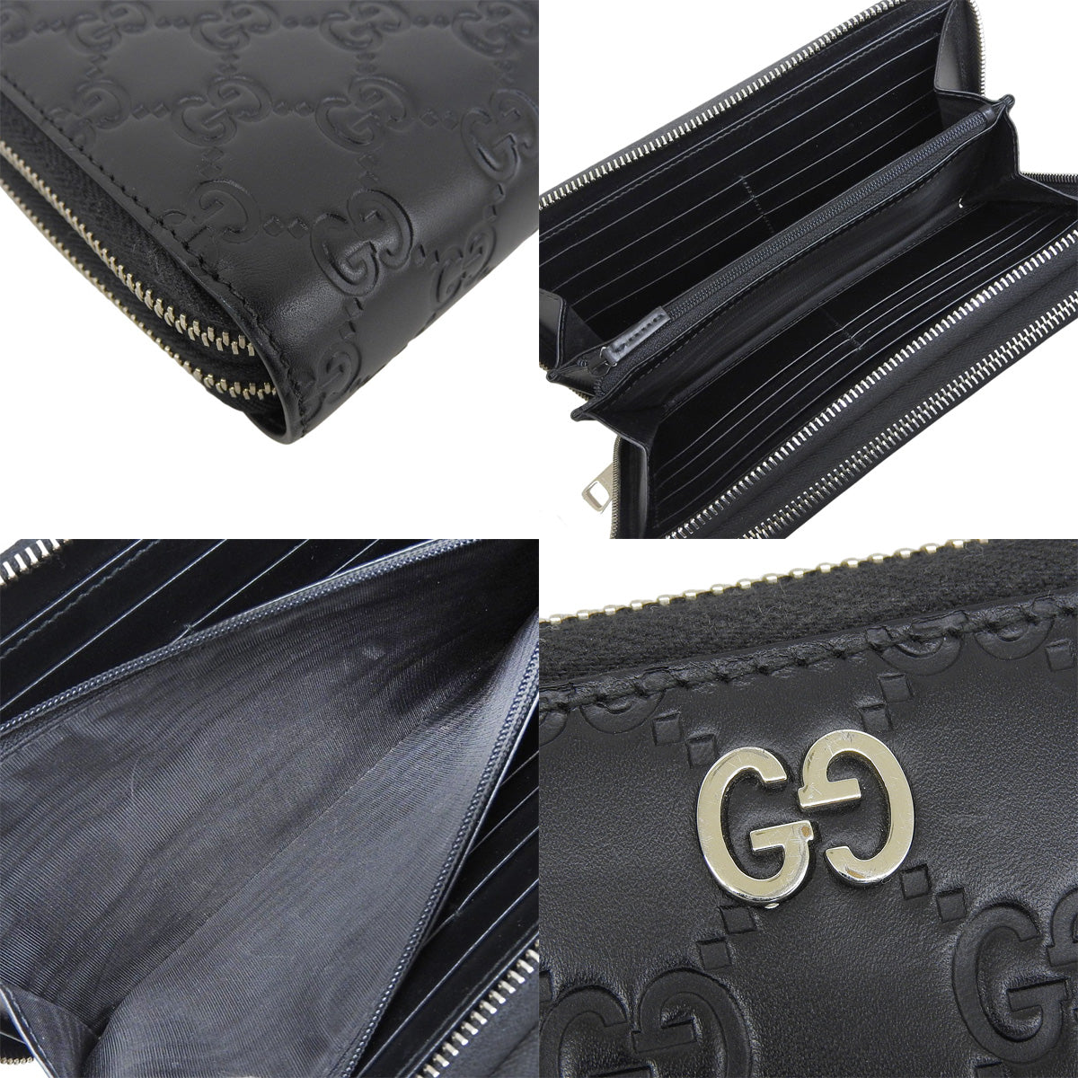 旅行证件夹,Guccissima 皮革,黑色,528100