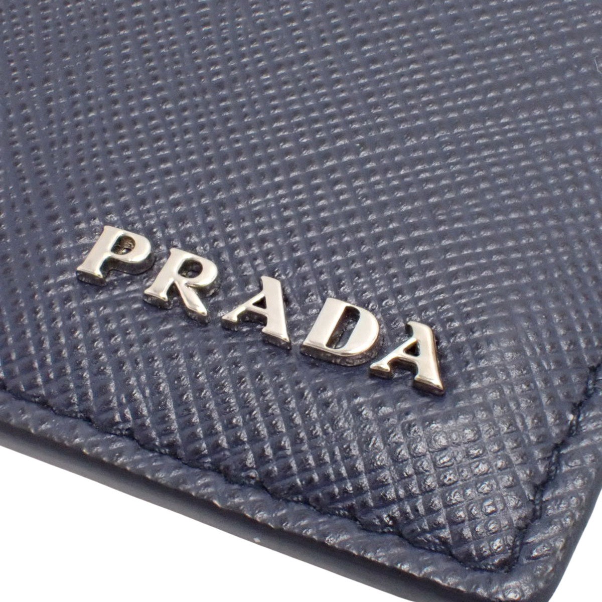 Logo Card Case, Saffiano Leather, Navy