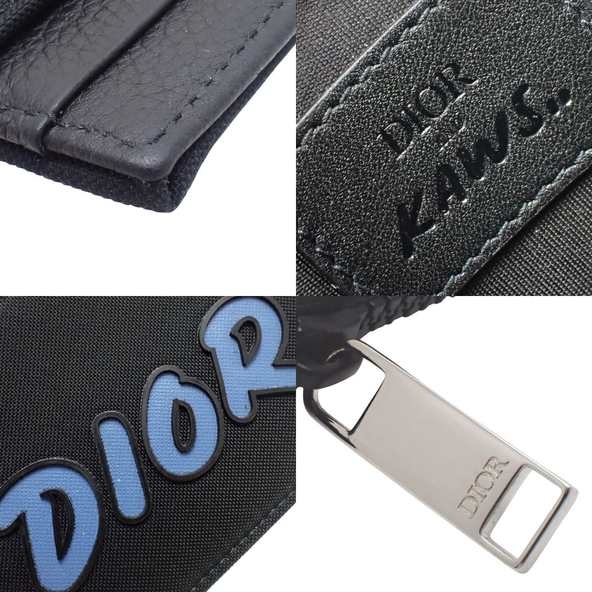 DIOR×KAWS Bee コインケース ナイロン ブラック ブルー