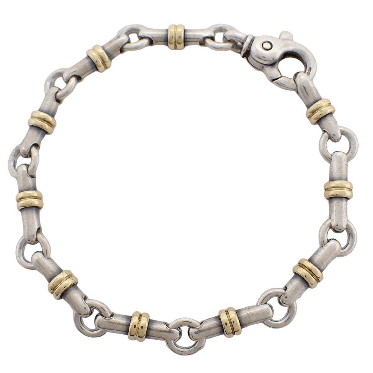 Bridle Link Circle Bar Bracelet Silver SV925 Yellow Gold K18YG