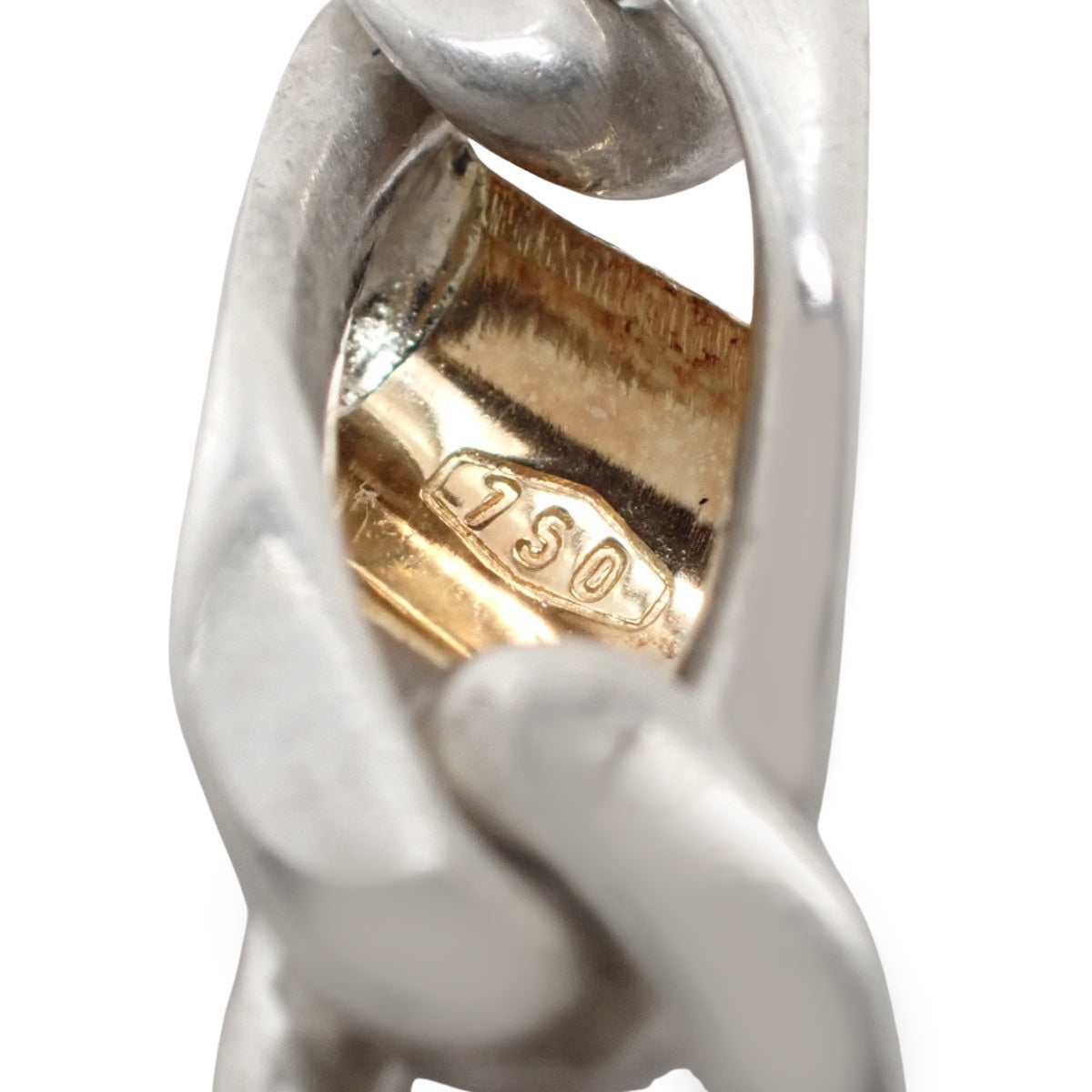 Figaro Link Bracelet Silver SV925 Yellow Gold K18YG