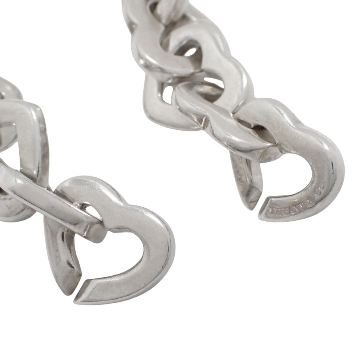 Heart Link Bracelet Silver SV925 Yellow Gold K18YG