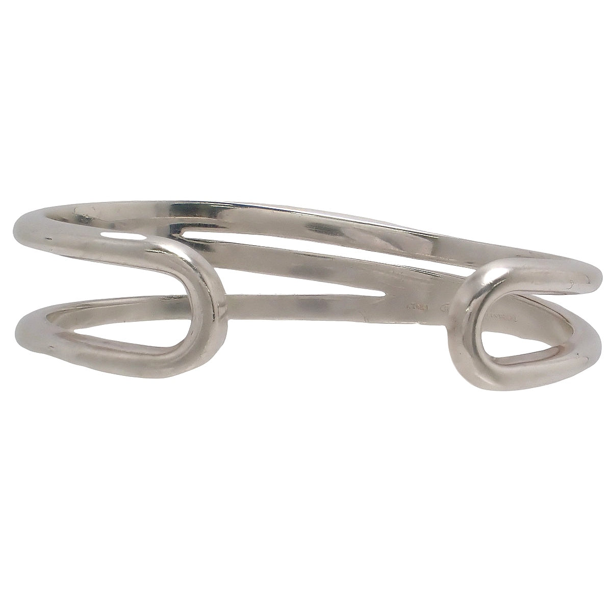 Open Diagonal Bangle Silver SV925