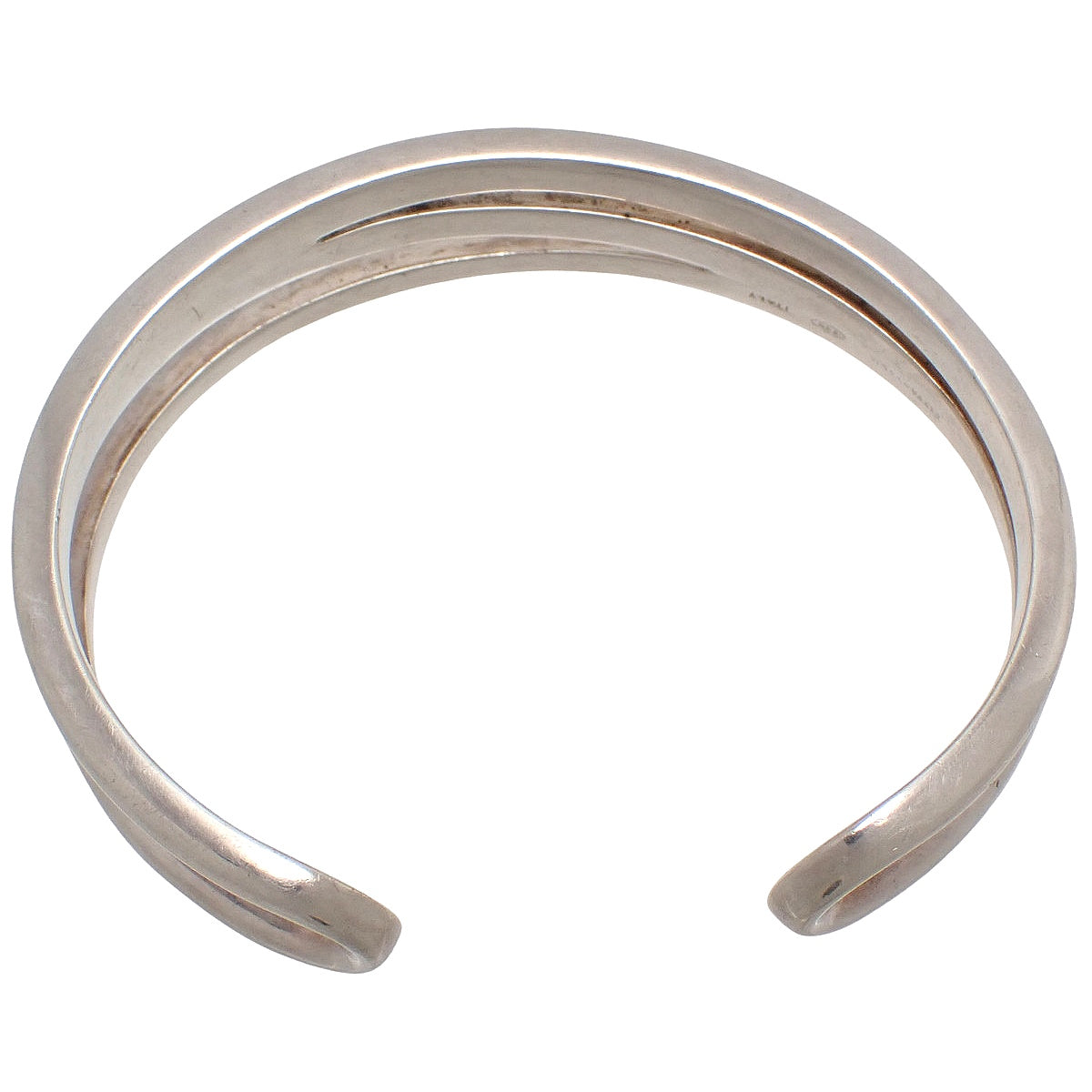 Open Diagonal Bangle Silver SV925