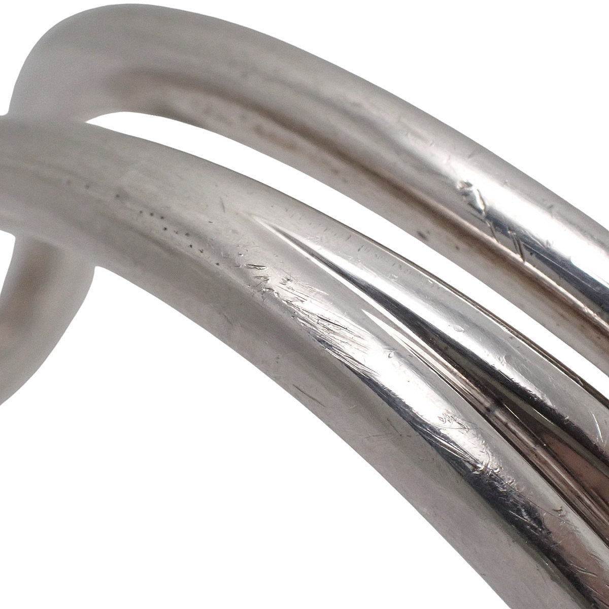 Open Diagonal Bangle Silver SV925