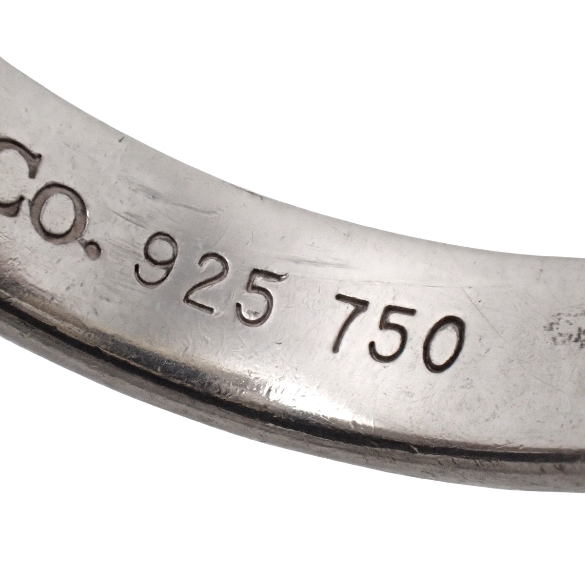 オープンスクエア リング シルバー SV925 イエローゴールド K18YG 8.5(48.5)号