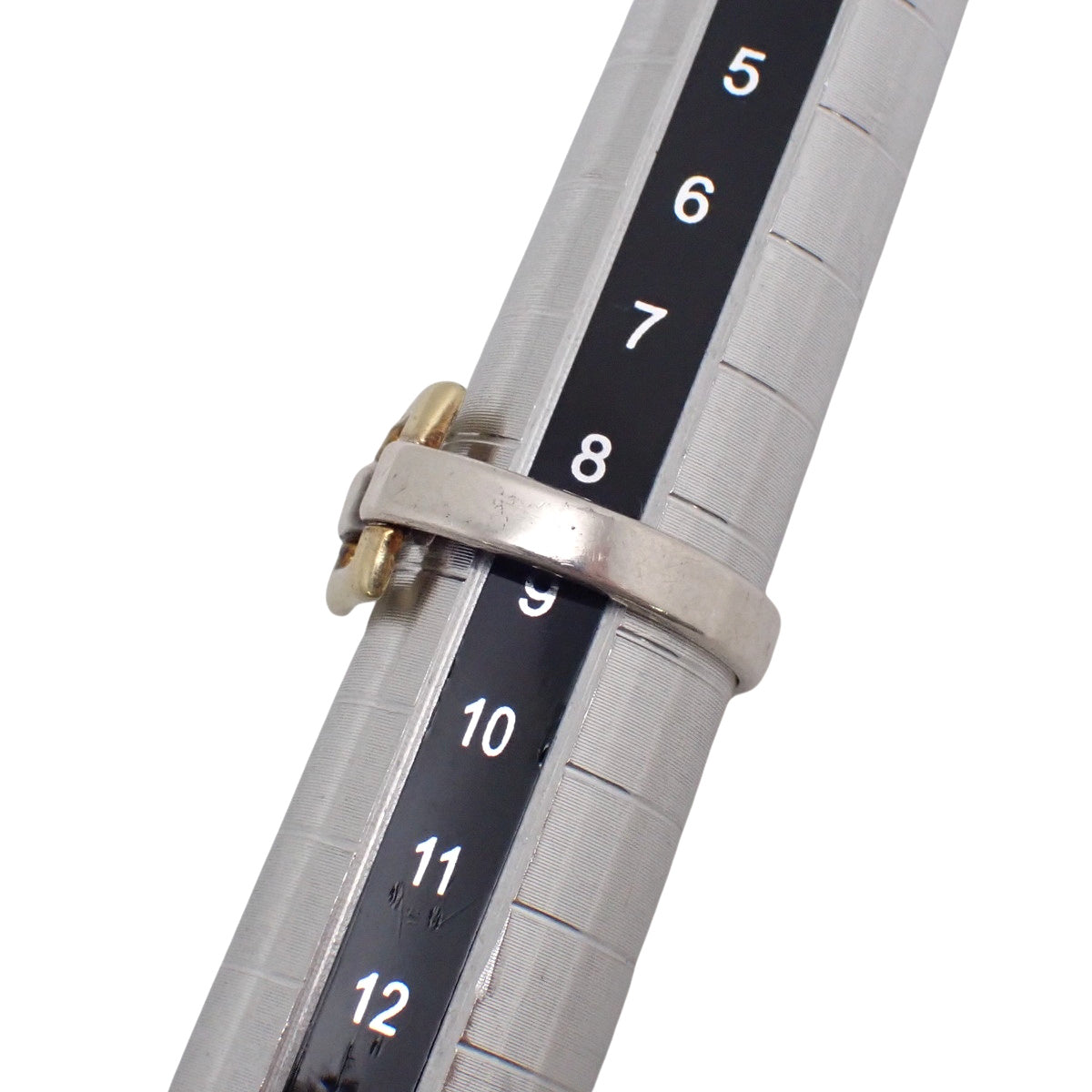 オープンスクエア リング シルバー SV925 イエローゴールド K18YG 8.5(48.5)号