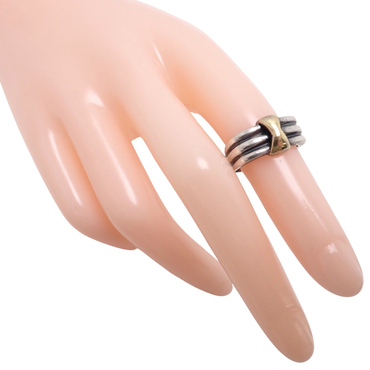 コンビ リング シルバー SV925 イエローゴールド K18YG 10(50)号