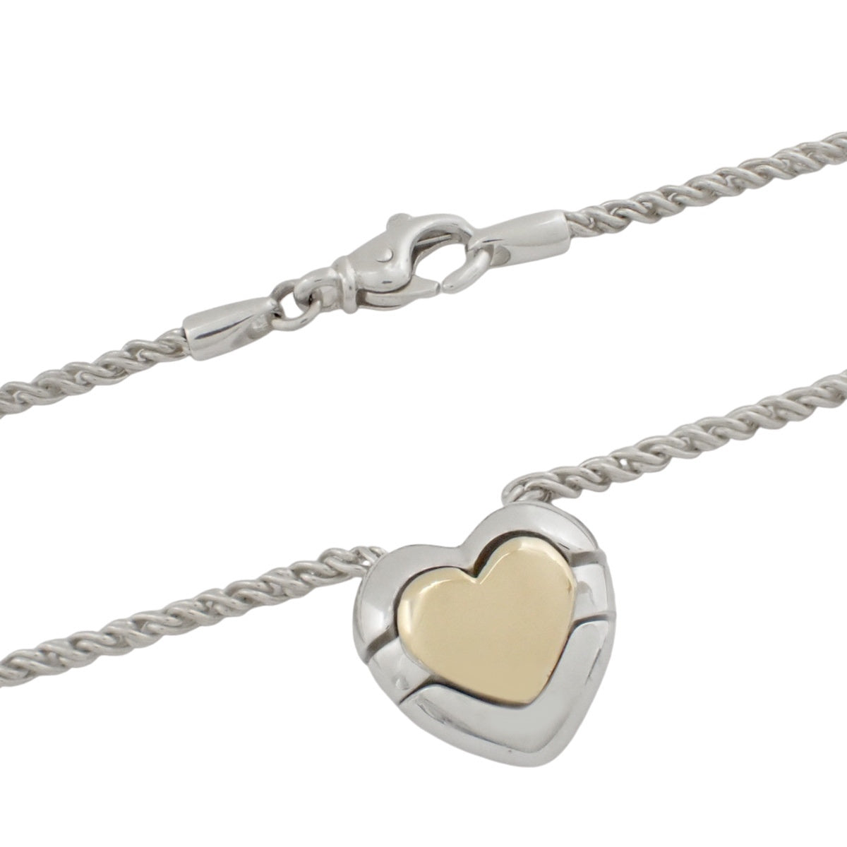 Puzzle Heart Pendant Silver SV925 Yellow Gold K18YG