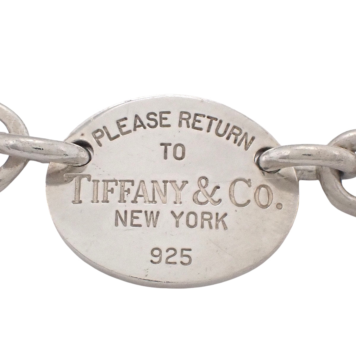 Oval tag necklace in silver SV925