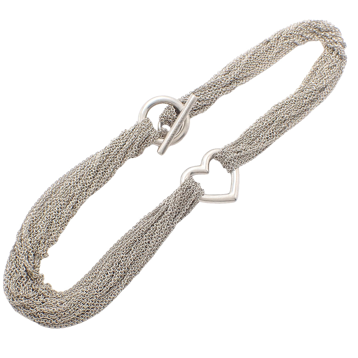 Open Heart Toggle Necklace Silver SV925