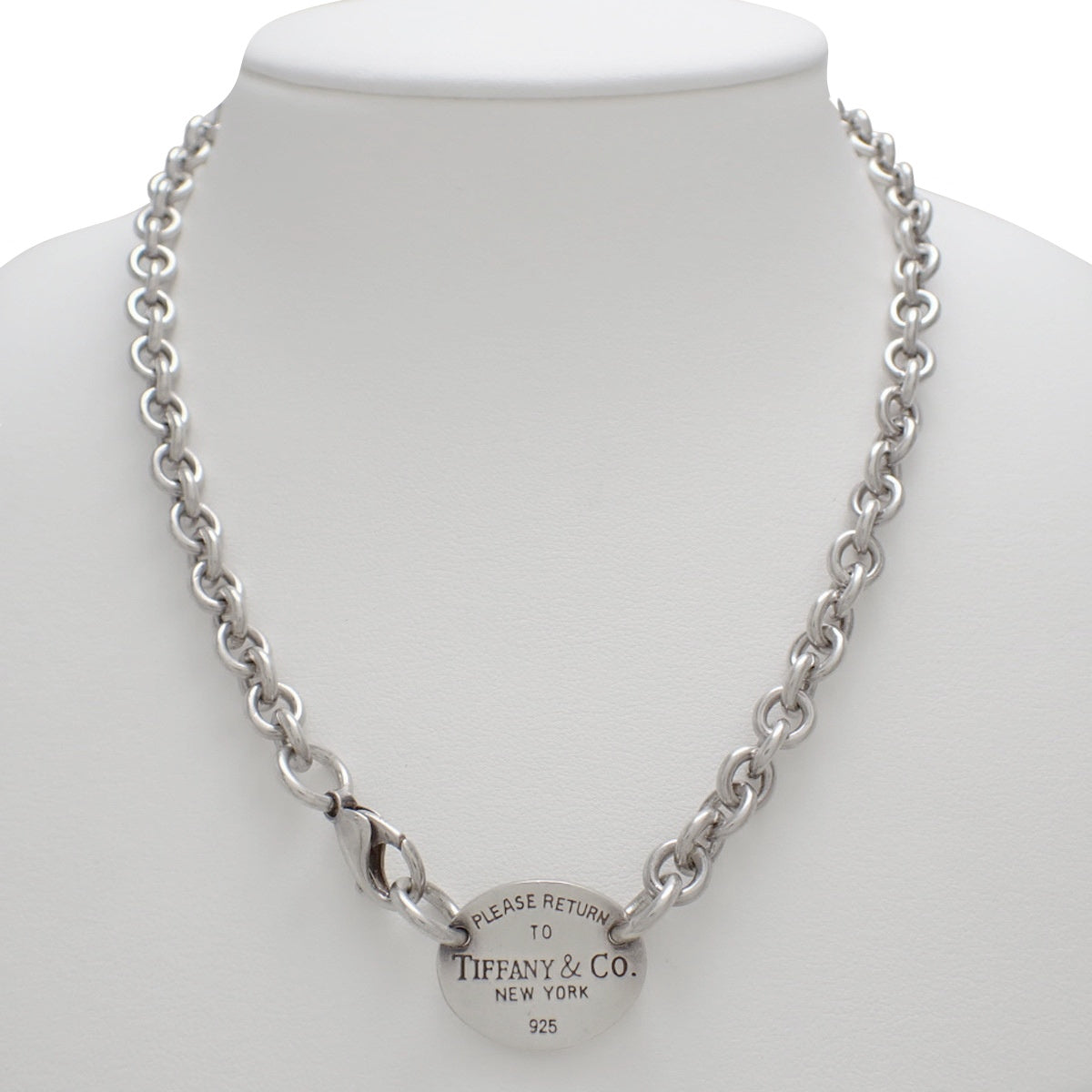 Oval tag necklace in silver SV925