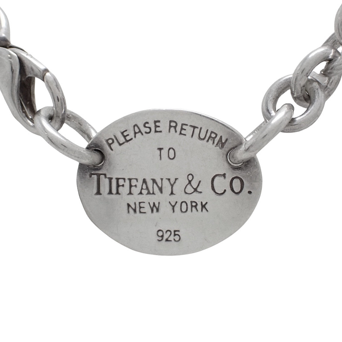 Oval tag necklace in silver SV925