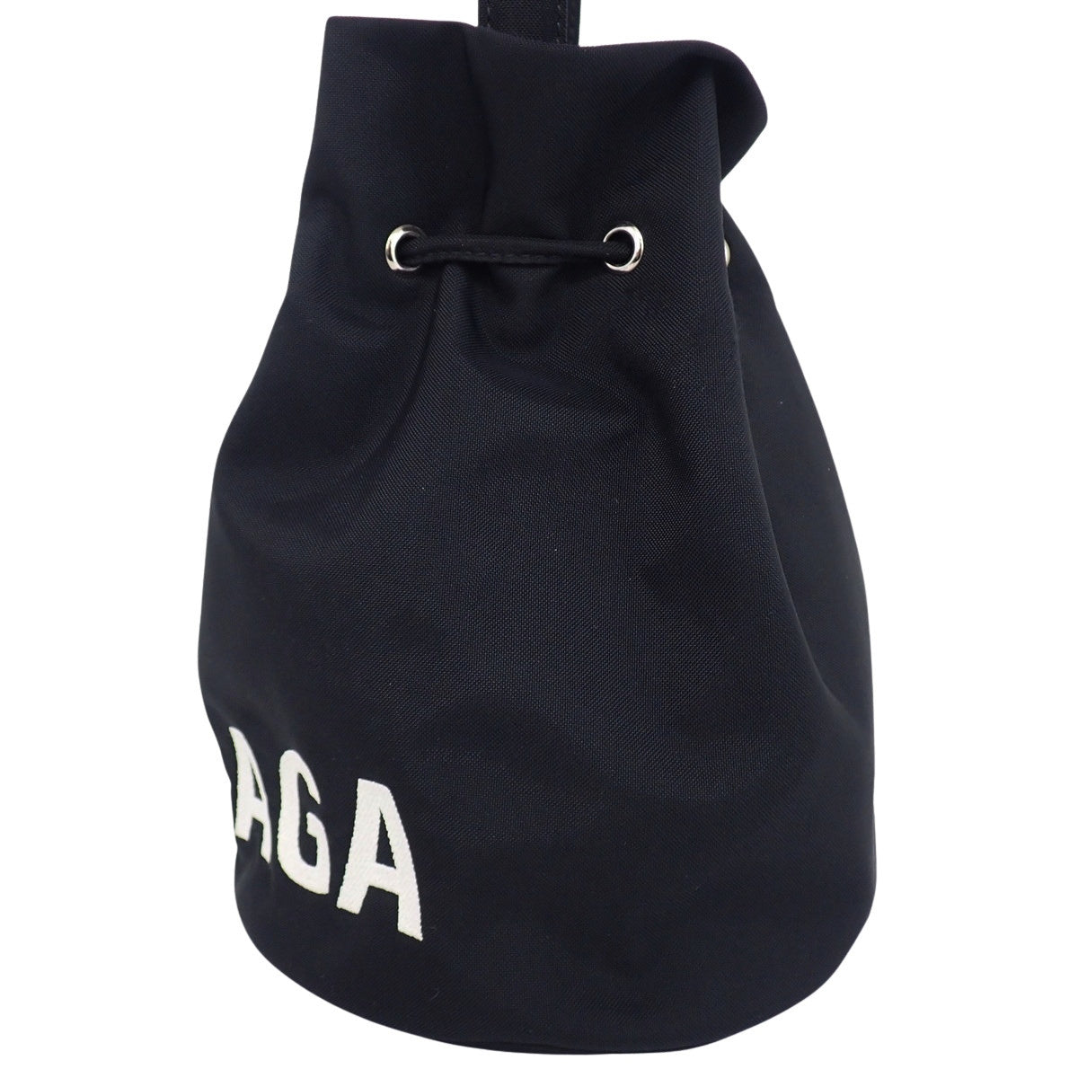 2-way drawstring bag, nylon, black and white, 619459