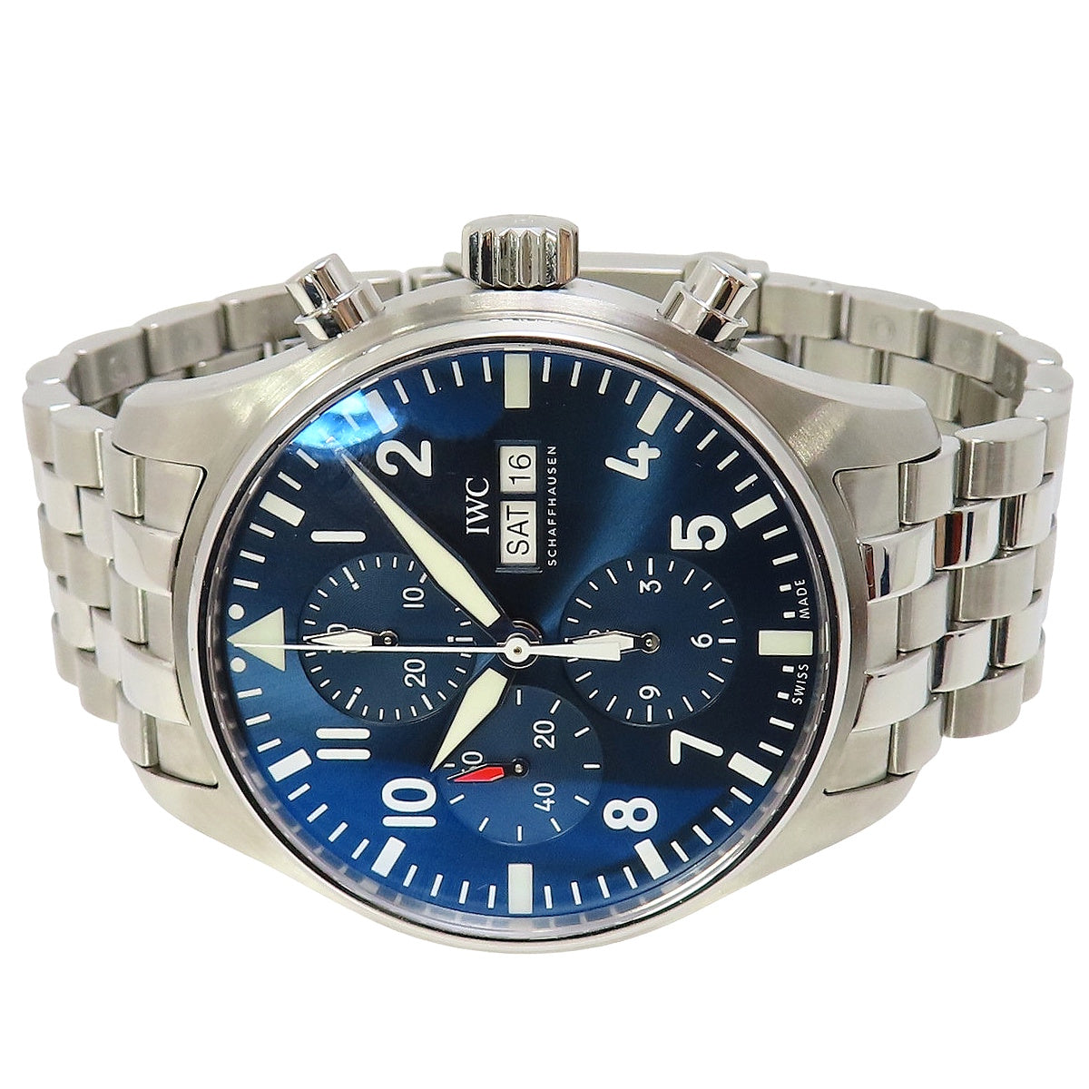 Pilot Watch Chronograph Le Petit Prince IW377717 SS Blue Automatic Men's