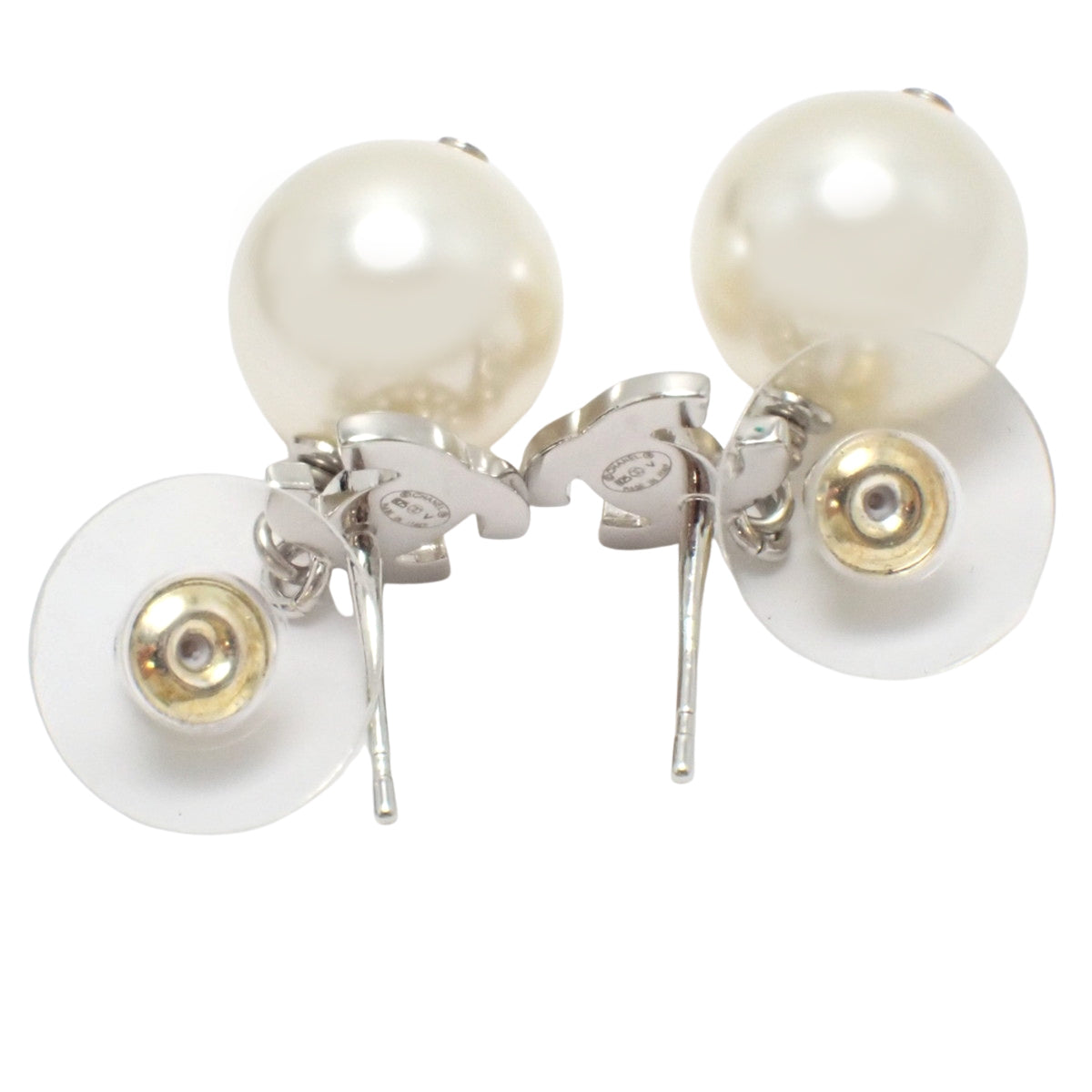 ココマーク ラインストーン スウィング パール ピアス メタル