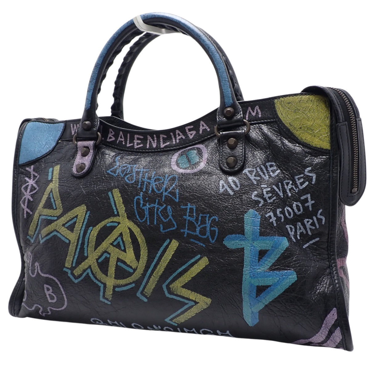 グラフィティ クラシック ザ・シティ ミディアム レザー ブラック マルチカラー 115748