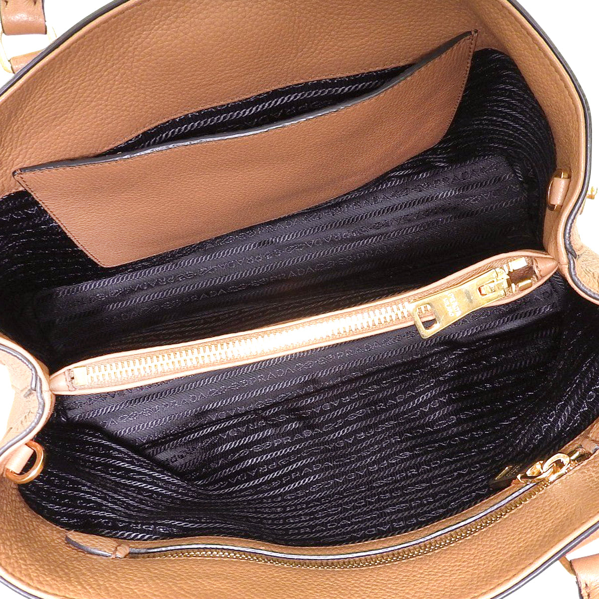 2-way handbag leather VITELLO PHENIX CARAMEL 1BA239